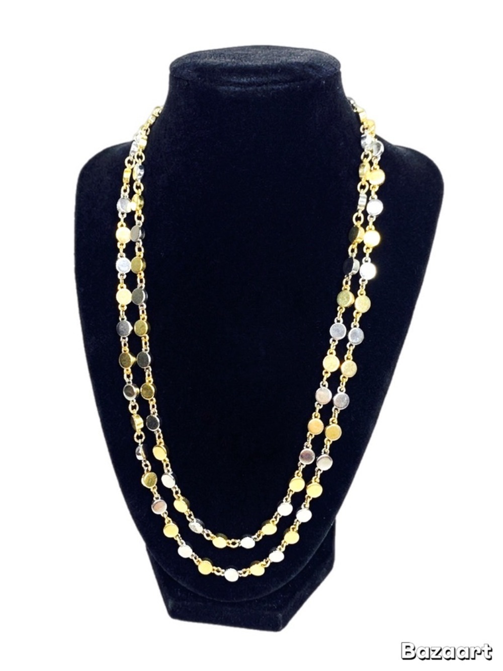 Ann Taylor Two-Tone Layered Disc Necklace